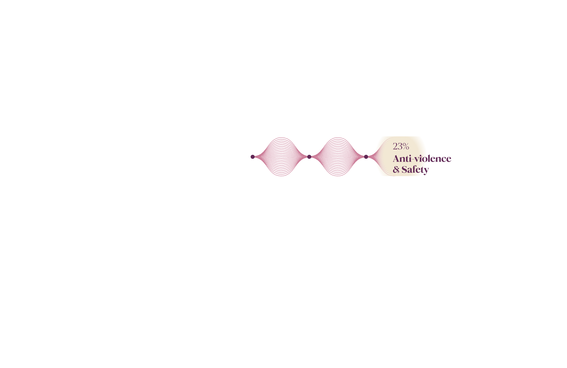 Visual representation of 21% of funding for anti-violence safety
